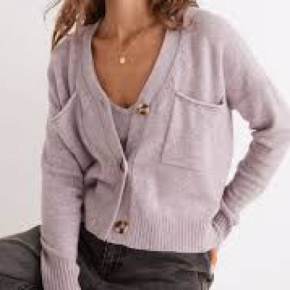Madewell Upton Cardigan & Carleton V Neck Sweater Set - NWOT - Size Small